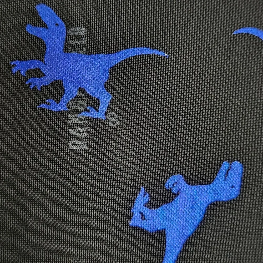 Modcloth x Dangerfield Blue Foil Dinosaur Sheer Black Dress - Picture 6 of 6